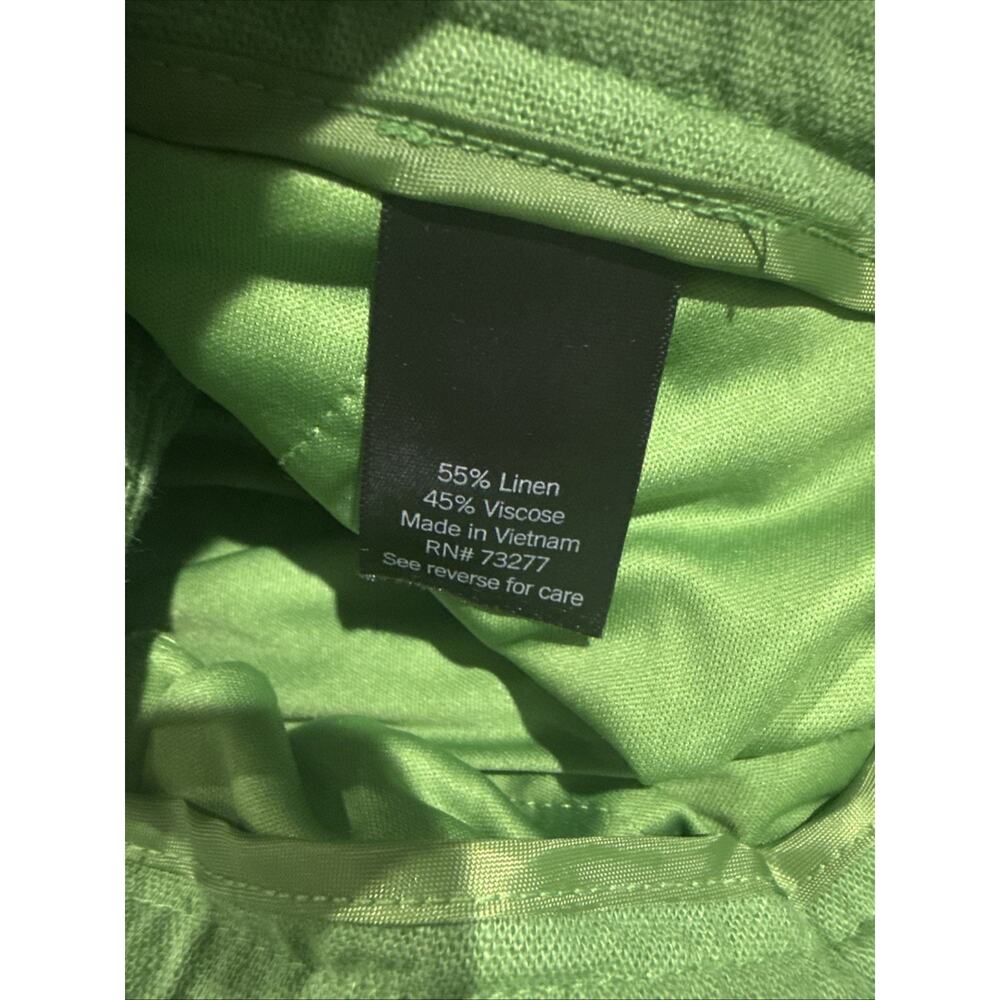 Women's Green Linen Cropped Pants Wide Leg Size XS From Simply Vera Vera Wang - Picture 8 of 8